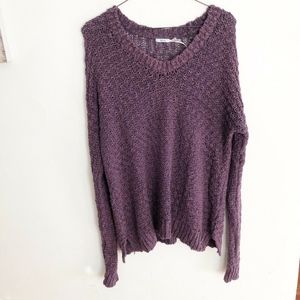 UO Purple Cable Knit Sweater